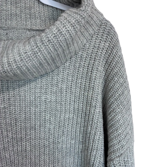 Wool Alpaca Blend Cowl Neck Gray Sweater - XL - Picture 3 of 8